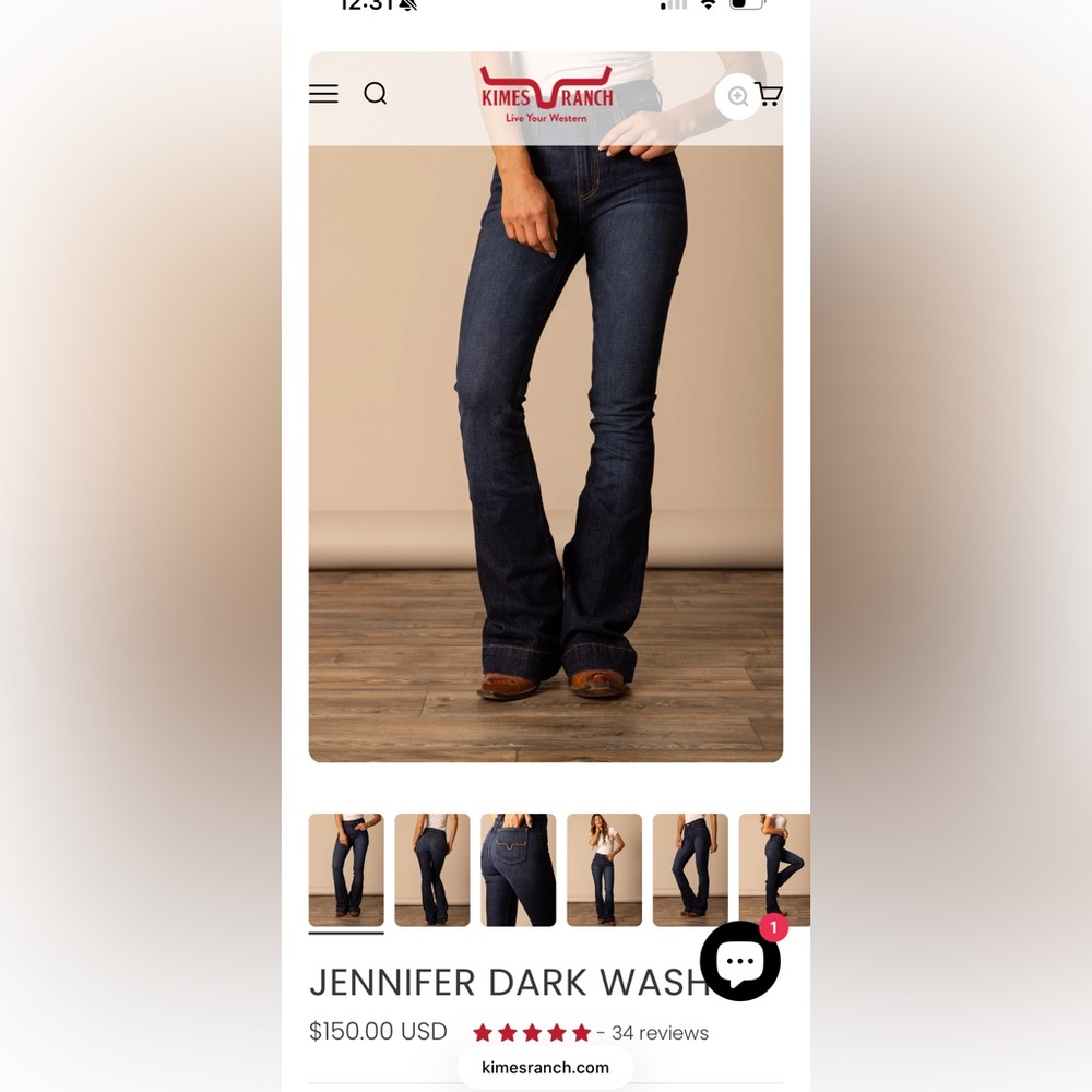 Kimes Ranch Dark Wash Jennifer Jeans - sz 0 / 25